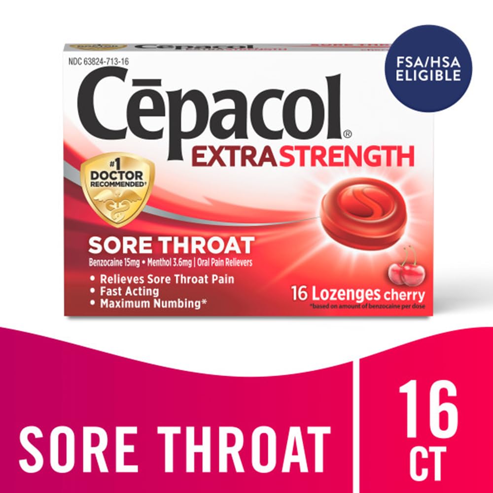 Cepacol pastillas con mentol, sensación refrescante y alivio temporal.