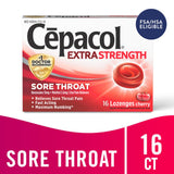 Cepacol pastillas con mentol, sensación refrescante y alivio temporal.