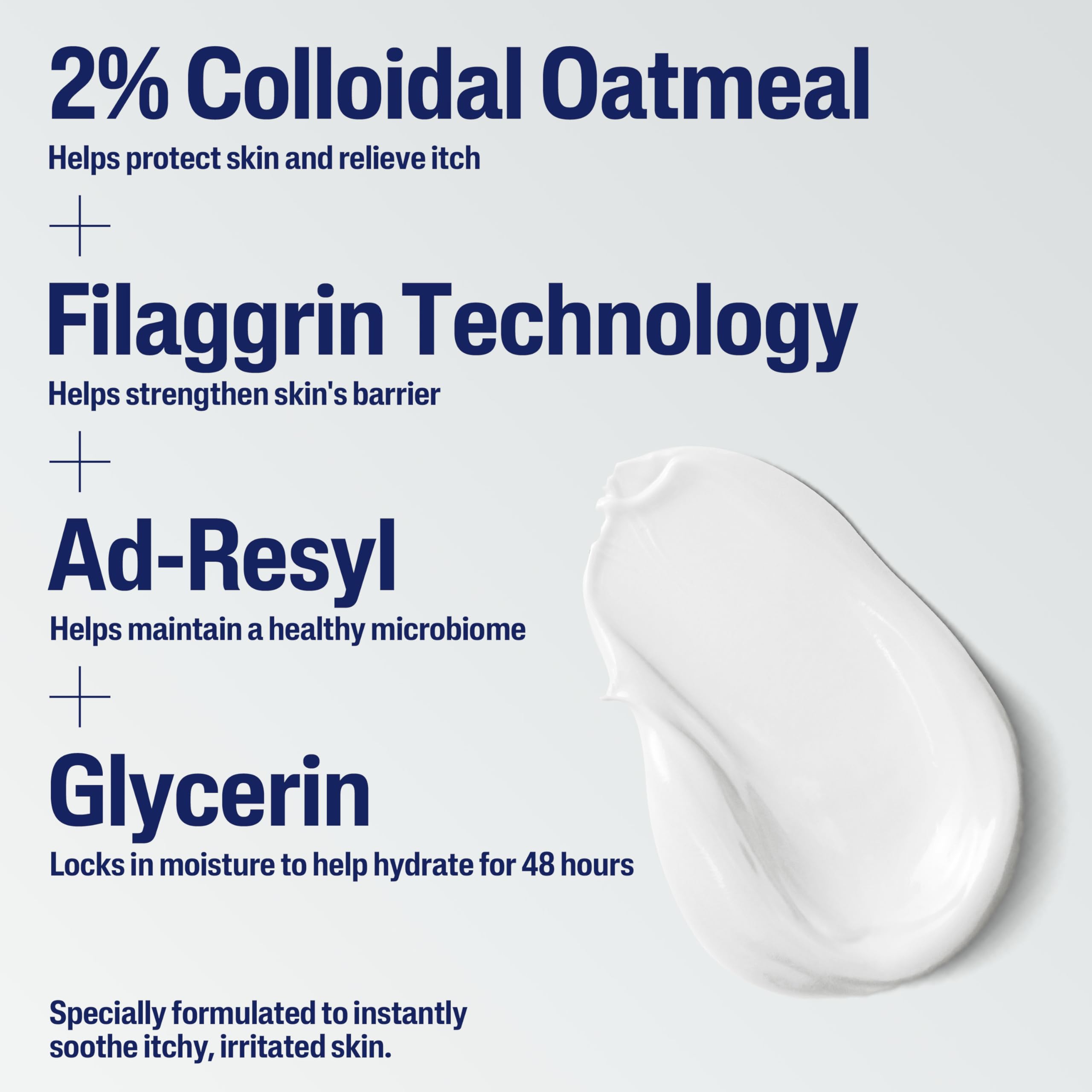 Cetaphil Restoraderm avena coloidal al 2%, alivio suave de irritaciones.