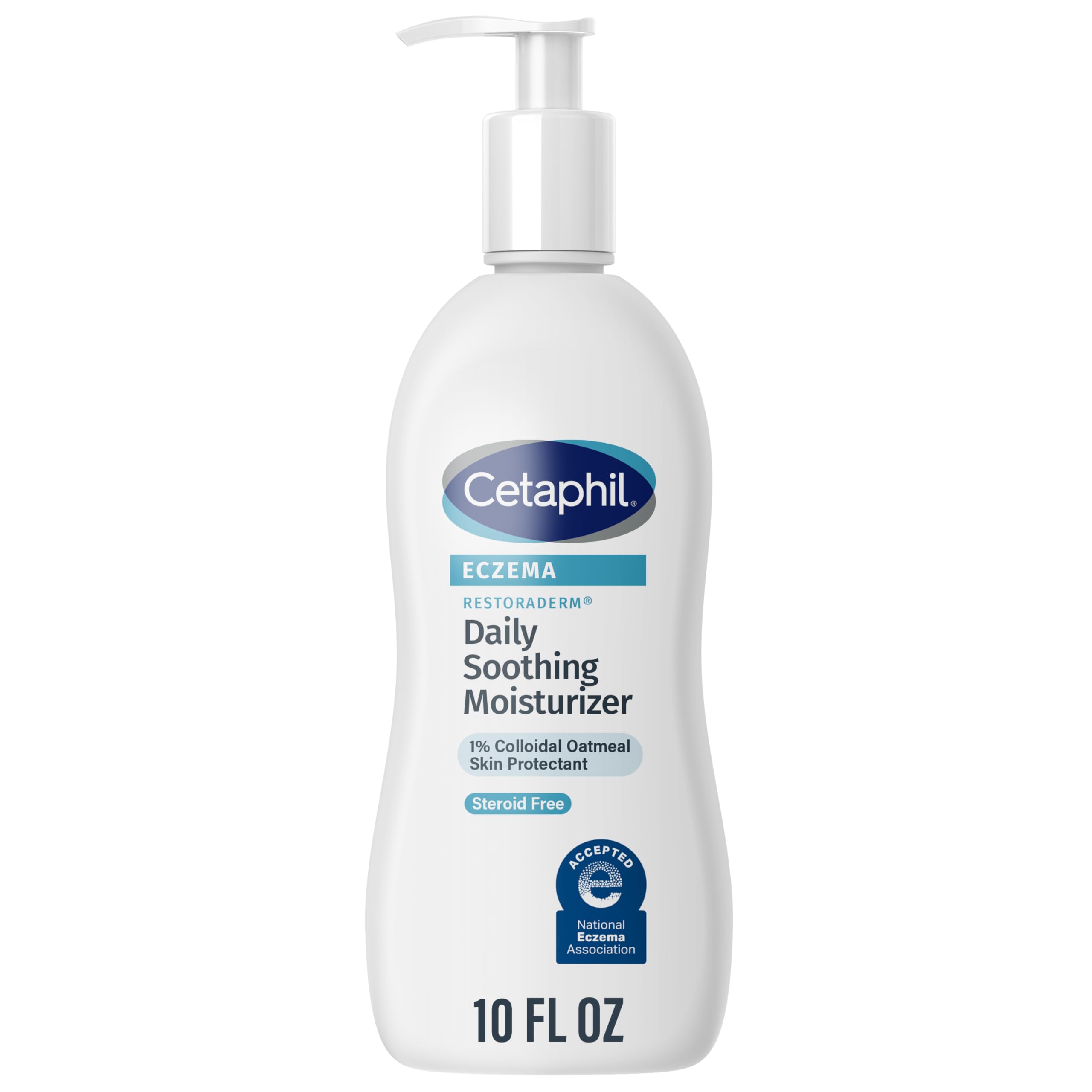 Cetaphil Restoraderm: crema en frasco con bomba para hidratar piel con eczema.
