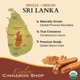 Ceylon Cinnamon Shop sin organismos modificados ofrece componentes naturales