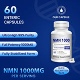 CFUKING NMN cápsulas entericas para mejor absorción diaria.