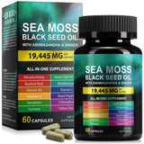 CFXYHNOX cápsulas musgo marino y aceite de semilla negra para nutrición diaria