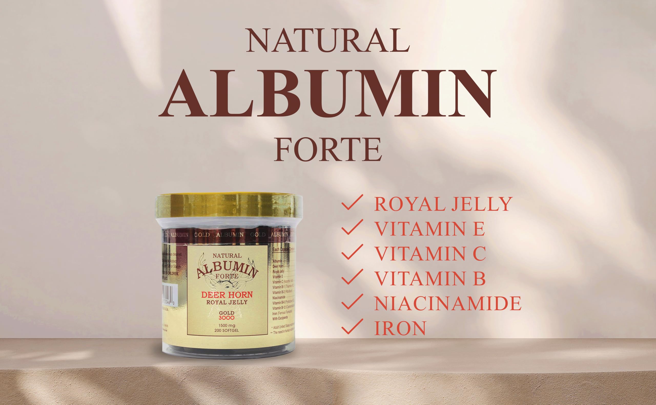 CGMLABS Albumina Natural Forte — frasco frente con logotipo para confianza