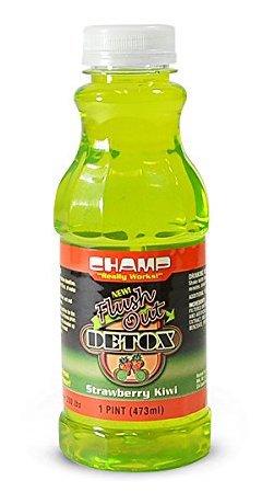 Bebida desintoxicante Champs, botella 473 ml, sabor fresa-kiwi lista para llevar.