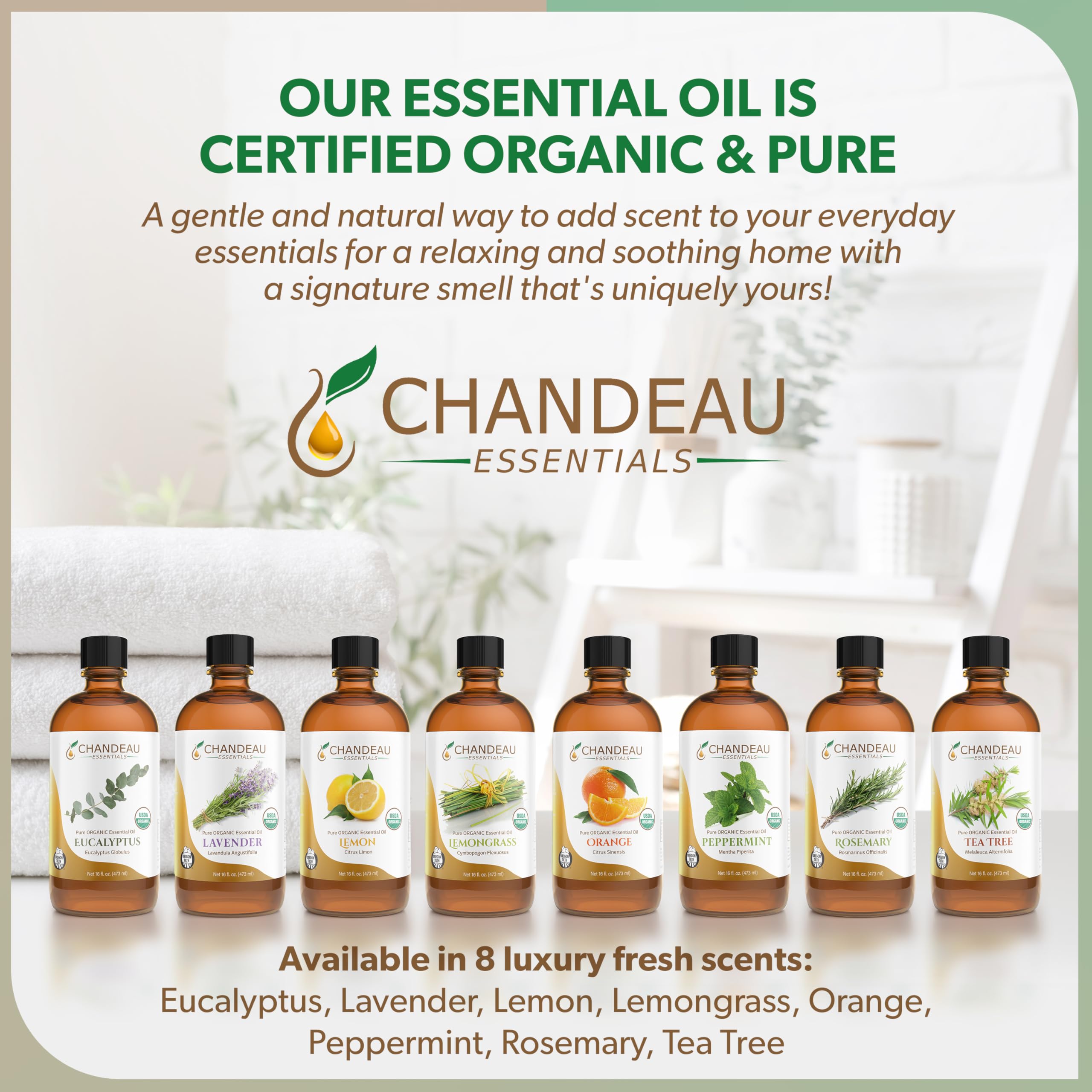 Chandeau Essentials Lavanda: certificado orgánico y puro para cosmética artesanal