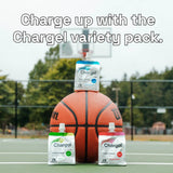 Chargel envase portátil con boquilla para consumo cómodo en movimiento.