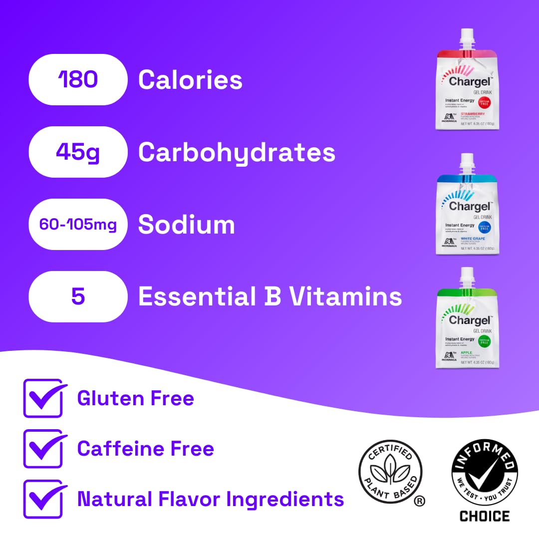 Chargel gel sabor manzana para carreras cortas y sesiones de entrenamiento.