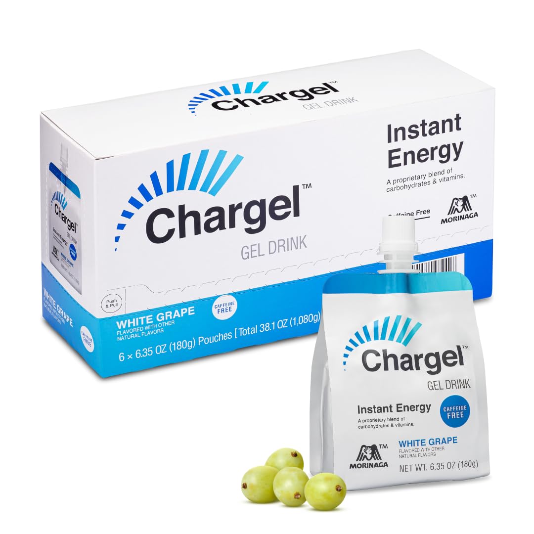 Gel Chargel Uva Blanca en empaque, energía limpia para entrenar