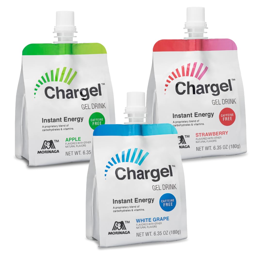 Chargel pack de 18 geles de variedad para entrenamientos prolongados.