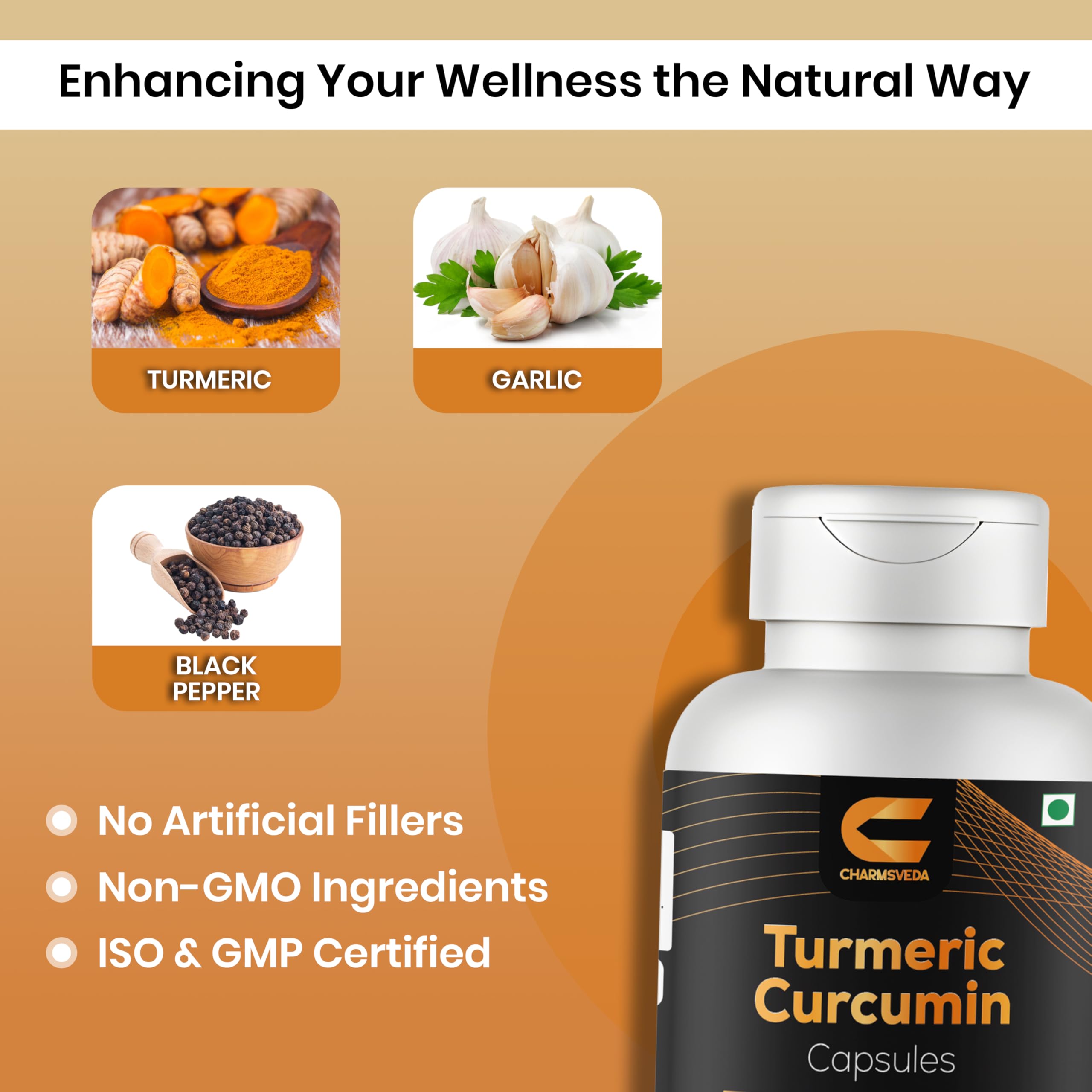 CHARMSVEDA capsulas vegetales: opción vegana libre de gluten y alérgenos.