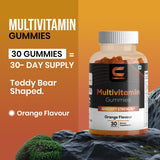 Gomitas CHARMSVEDA naranja, acercamiento de la textura para consumo diario.