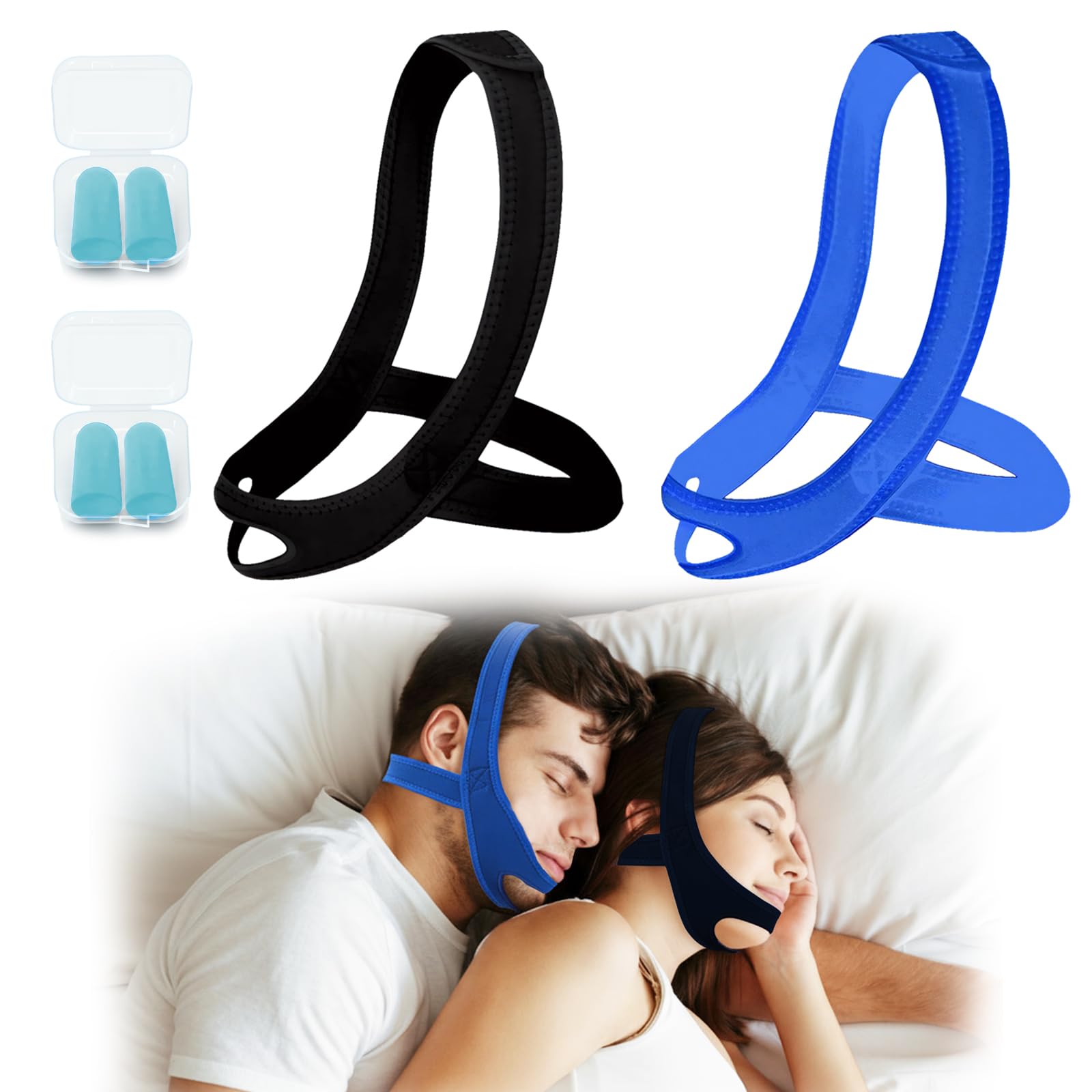 Charunee correa de mentón para dormir con ajuste ergonómico para una noche más tranquila