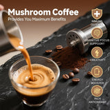CHATTER PAWS Mushroom Coffee, taza humeante para concentración y claridad mental.