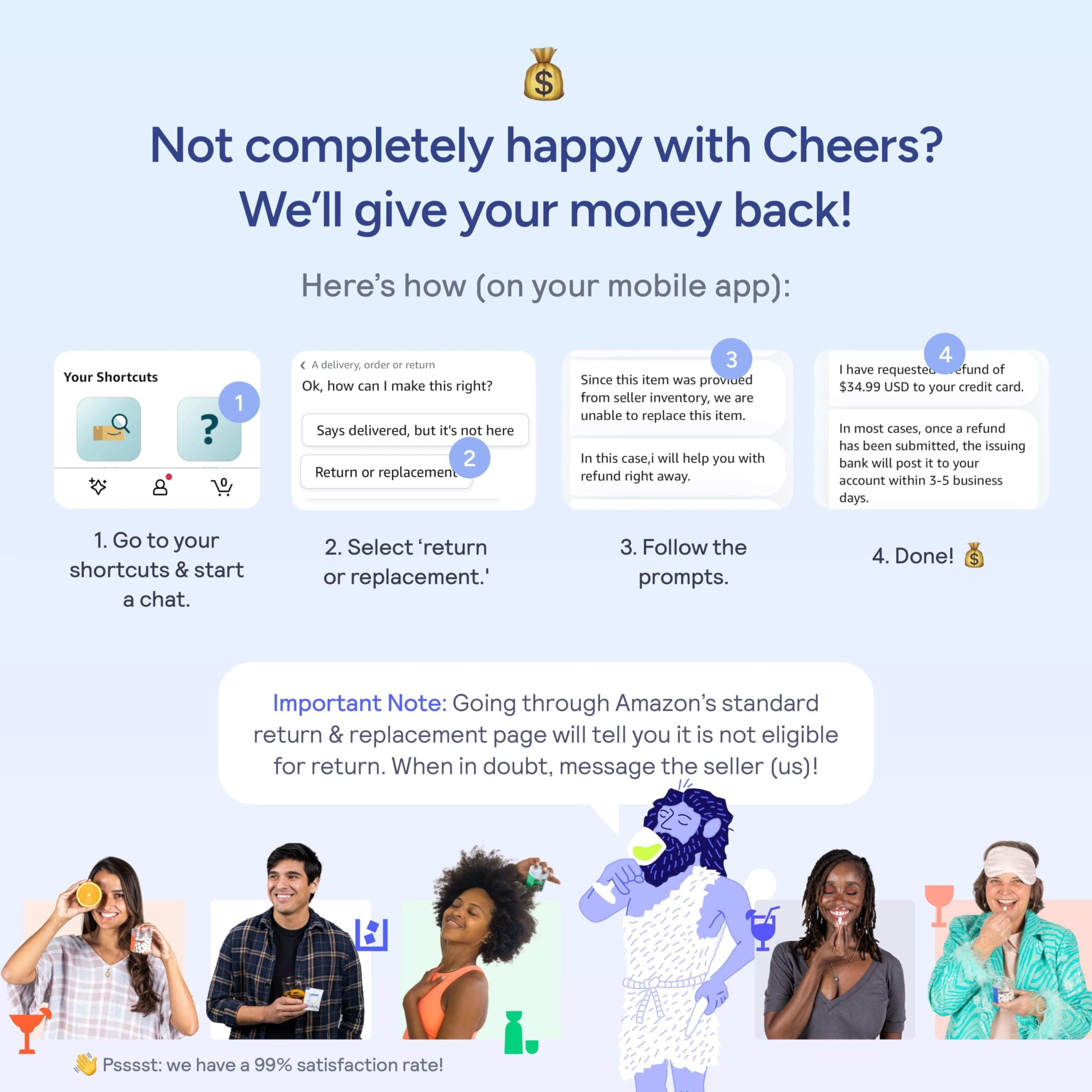 Cheers: empaque de cápsulas con fórmula patentada y transparente.
