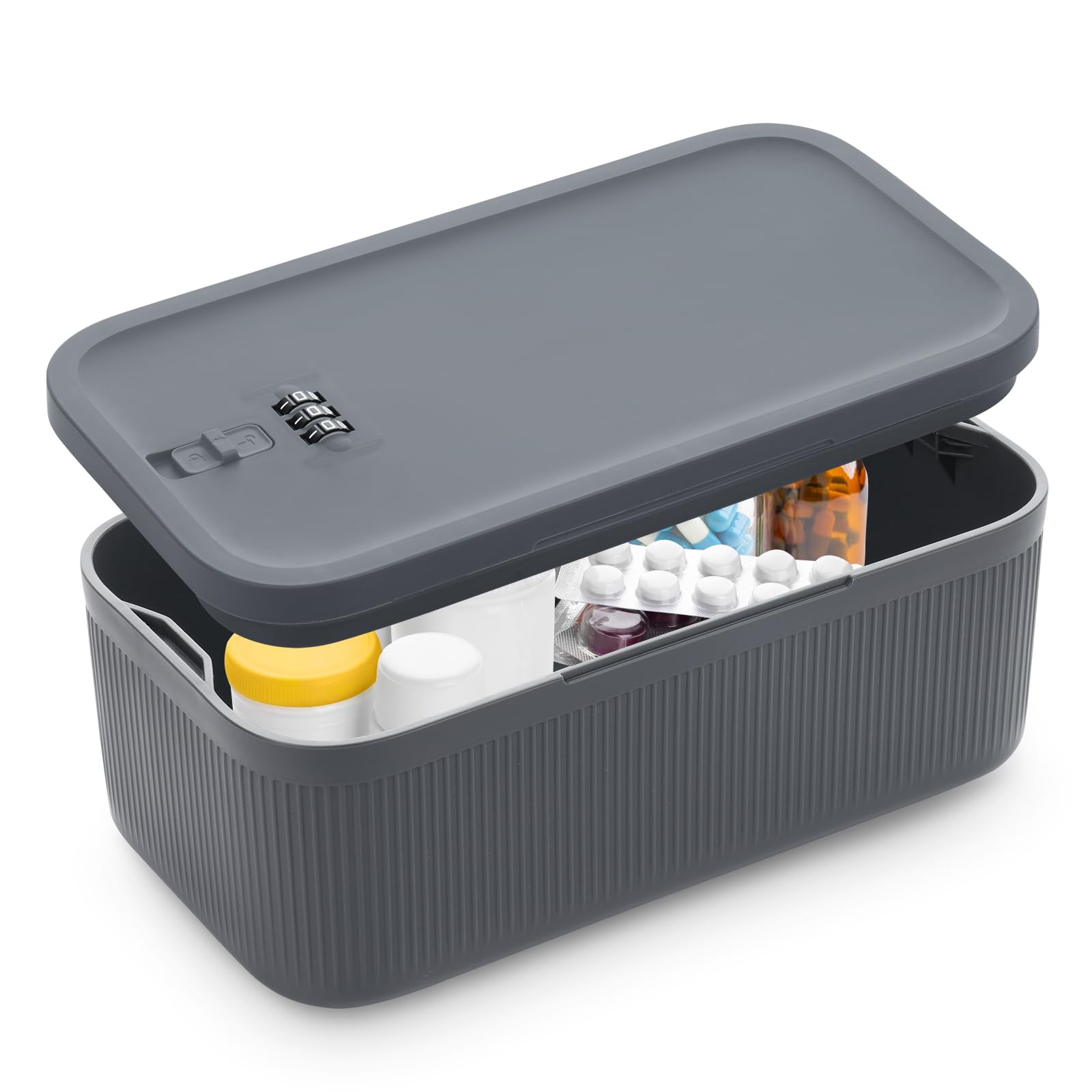 chefeggukk Caja segura compacta, vista frontal, ideal para guardar objetos personales de forma discreta.