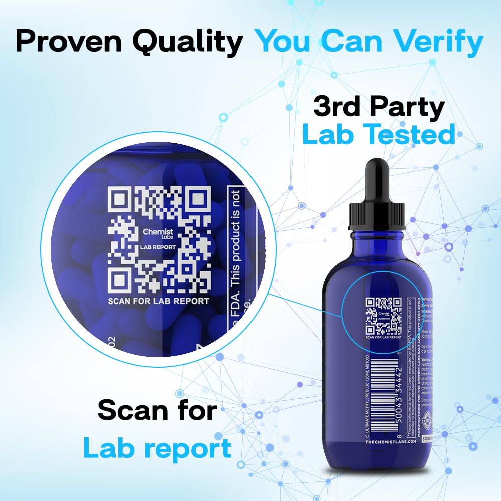Chemist Labs Azul Metileno, solución azul intensa para uso doméstico.