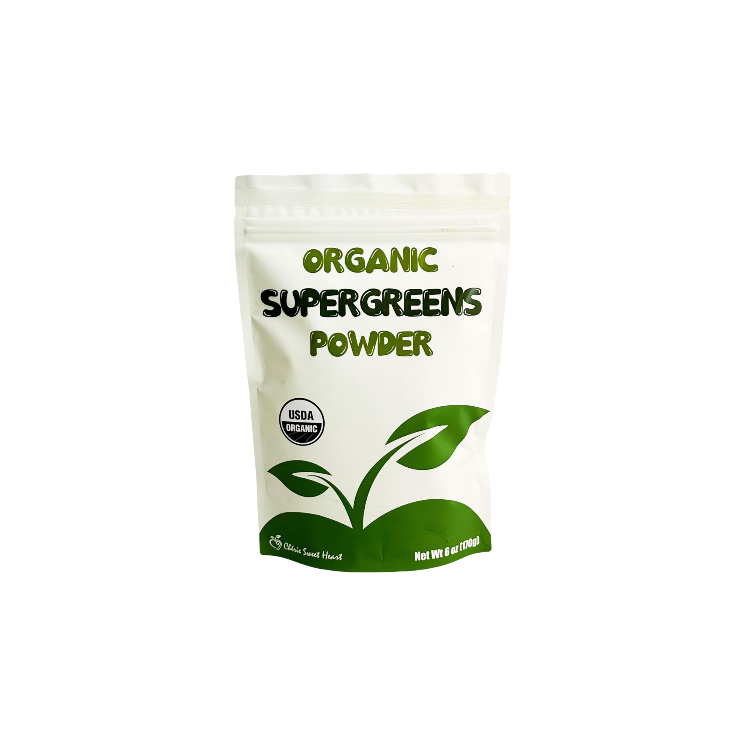 Chérie Sweet Heart Supergreens en envase verde, ideal para batidos nutritivos