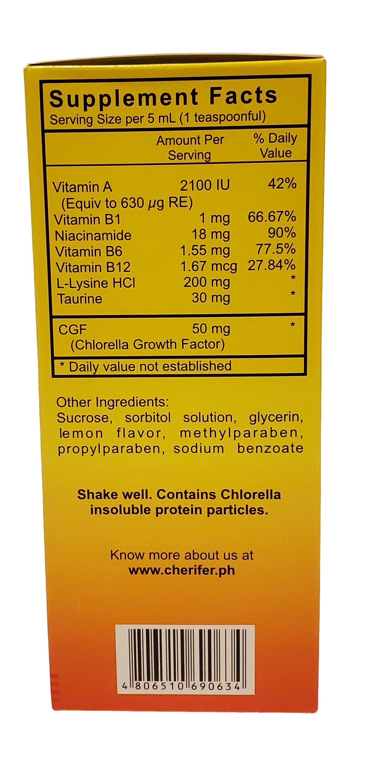 Envase de Cherifer Jarabe de 240 ml para uso diario