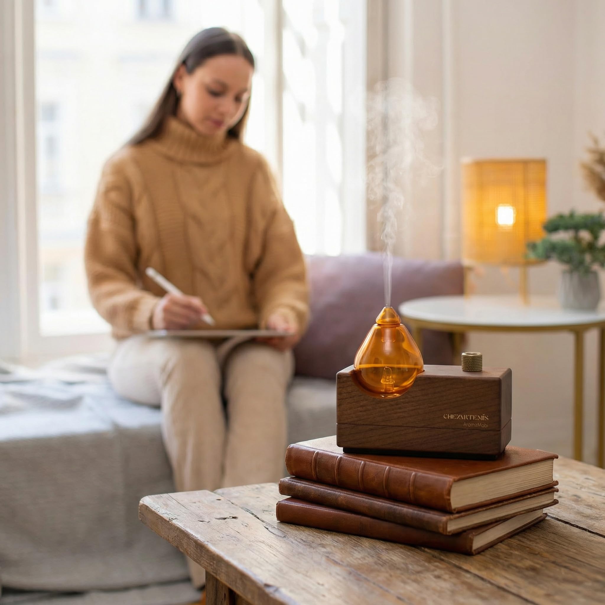 CHEZARTEMIS Amber, base de madera hecha a mano para mayor elegancia.