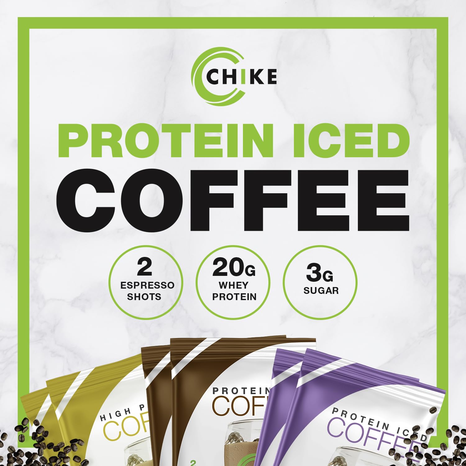 CHIKE vanilla latte, snack práctico con cafeína y proteína
