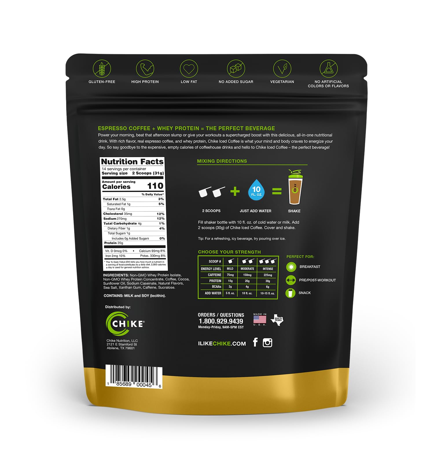 Chike con whey 20 g para energía y saciedad diaria.