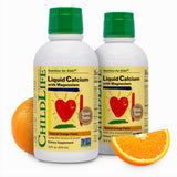 CHILDLIFE ESSENTIALS calcio líquido para niños en botella con dosificador para dosis diarias.