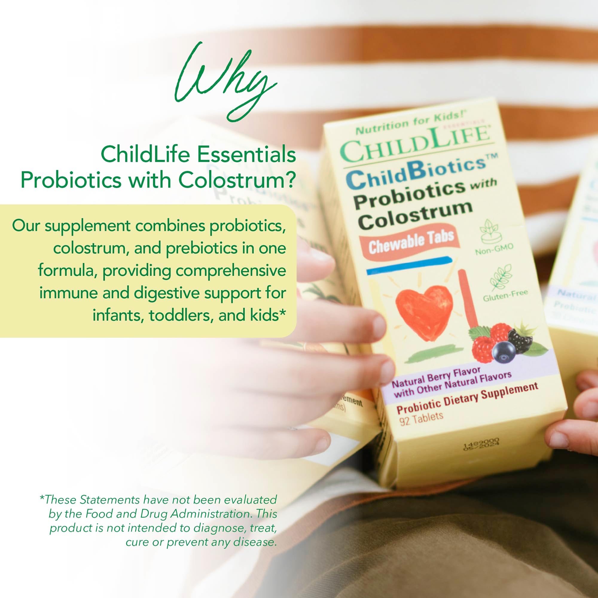 Sabor frutos rojos de ChildBiotics facilita la toma diaria.
