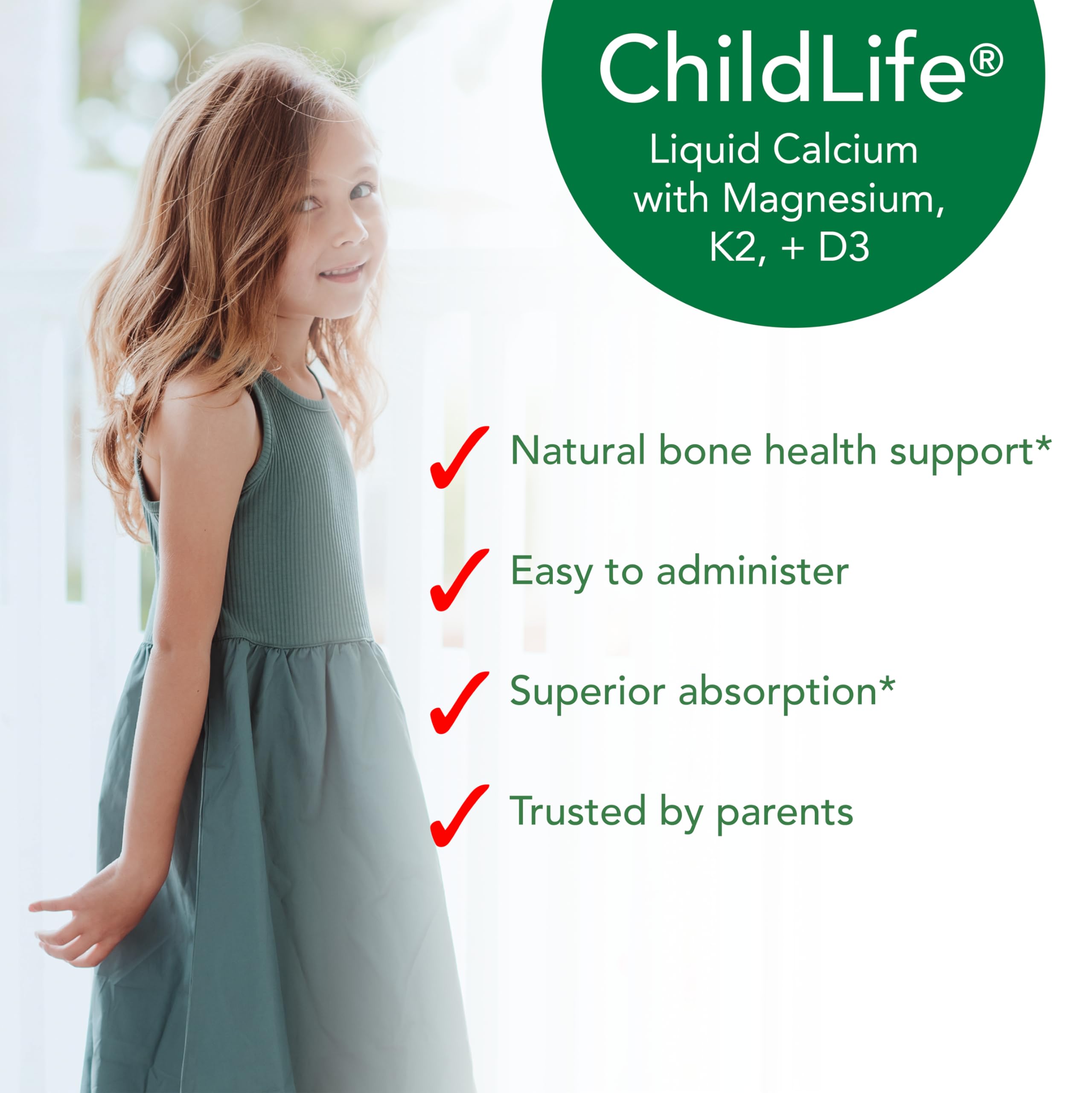 CHILDLIFE ESSENTIALS con D3 y K2 para el crecimiento óseo.