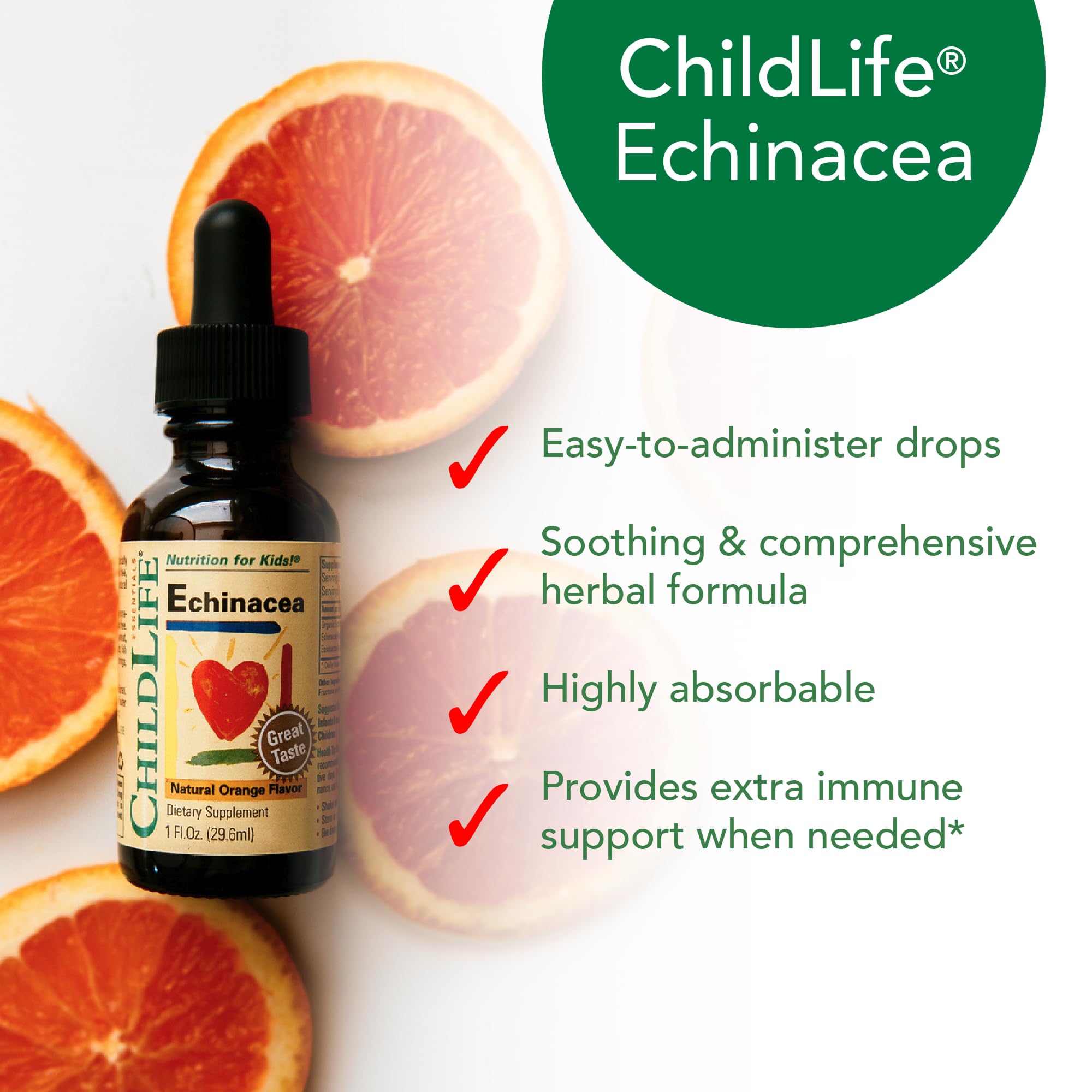 CHILDLIFE ESSENTIALS Echinacea para Niños, pack de 2 botellas, opción práctica para familias.