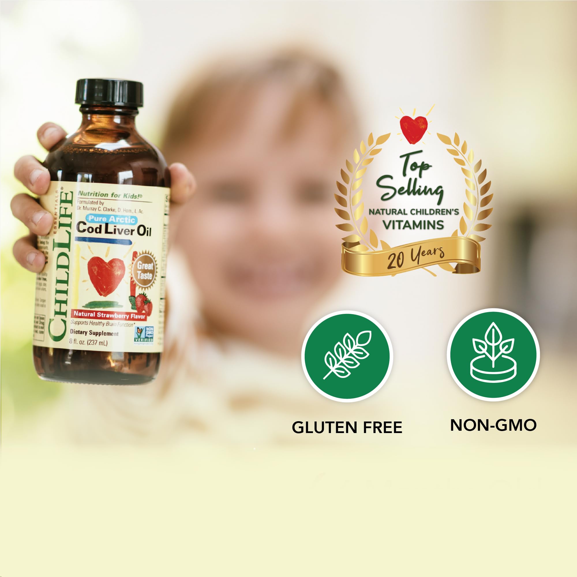 Etiqueta del producto muestra sabor fresa y omega-3.