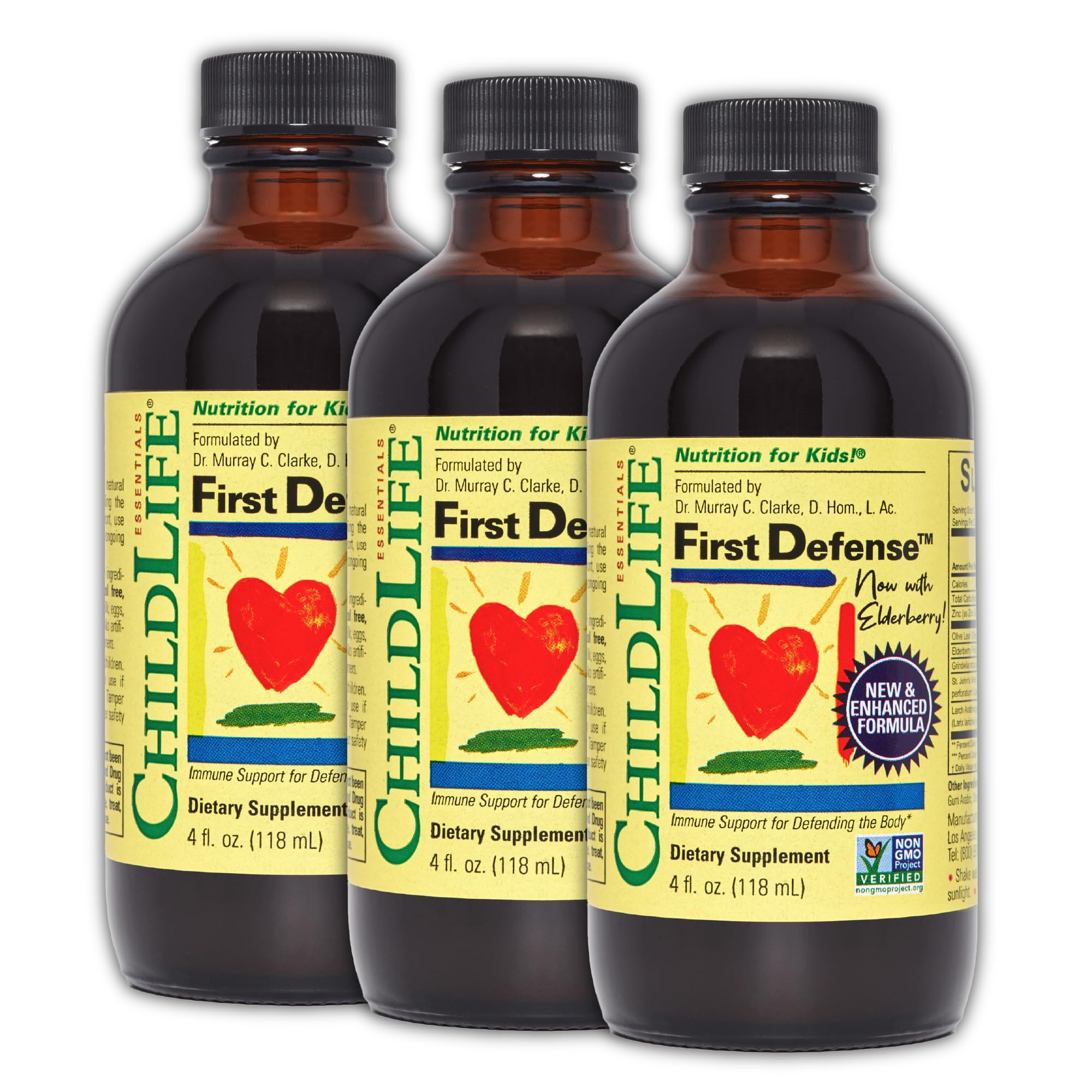 CHILDLIFE ESSENTIALS First Defense botella: apoyo inmune suave para niños.