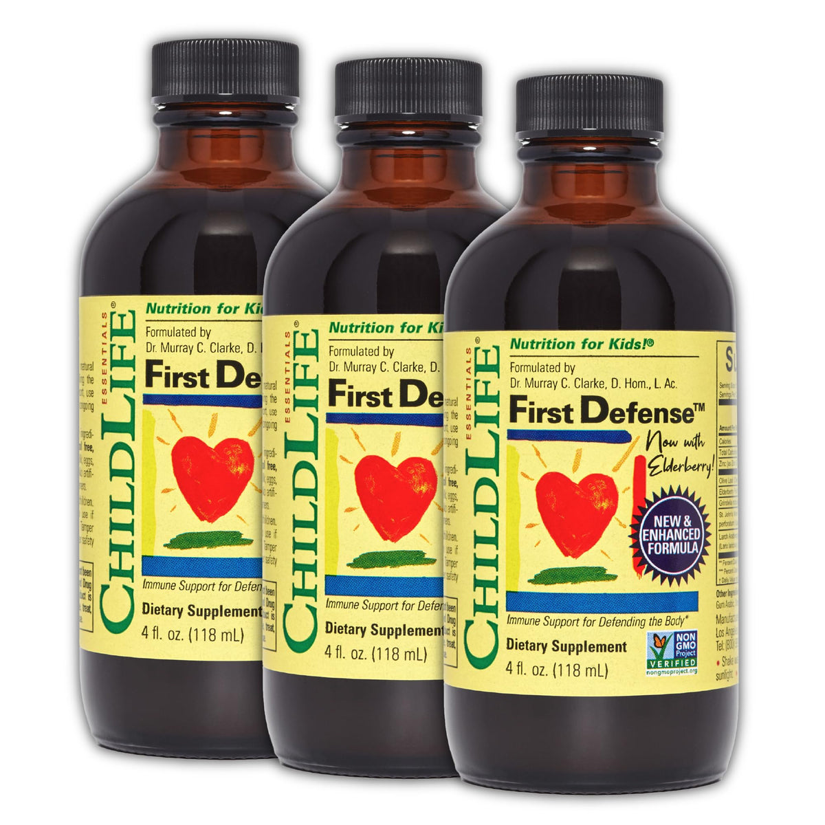 CHILDLIFE ESSENTIALS First Defense botella: apoyo inmune suave para niños.