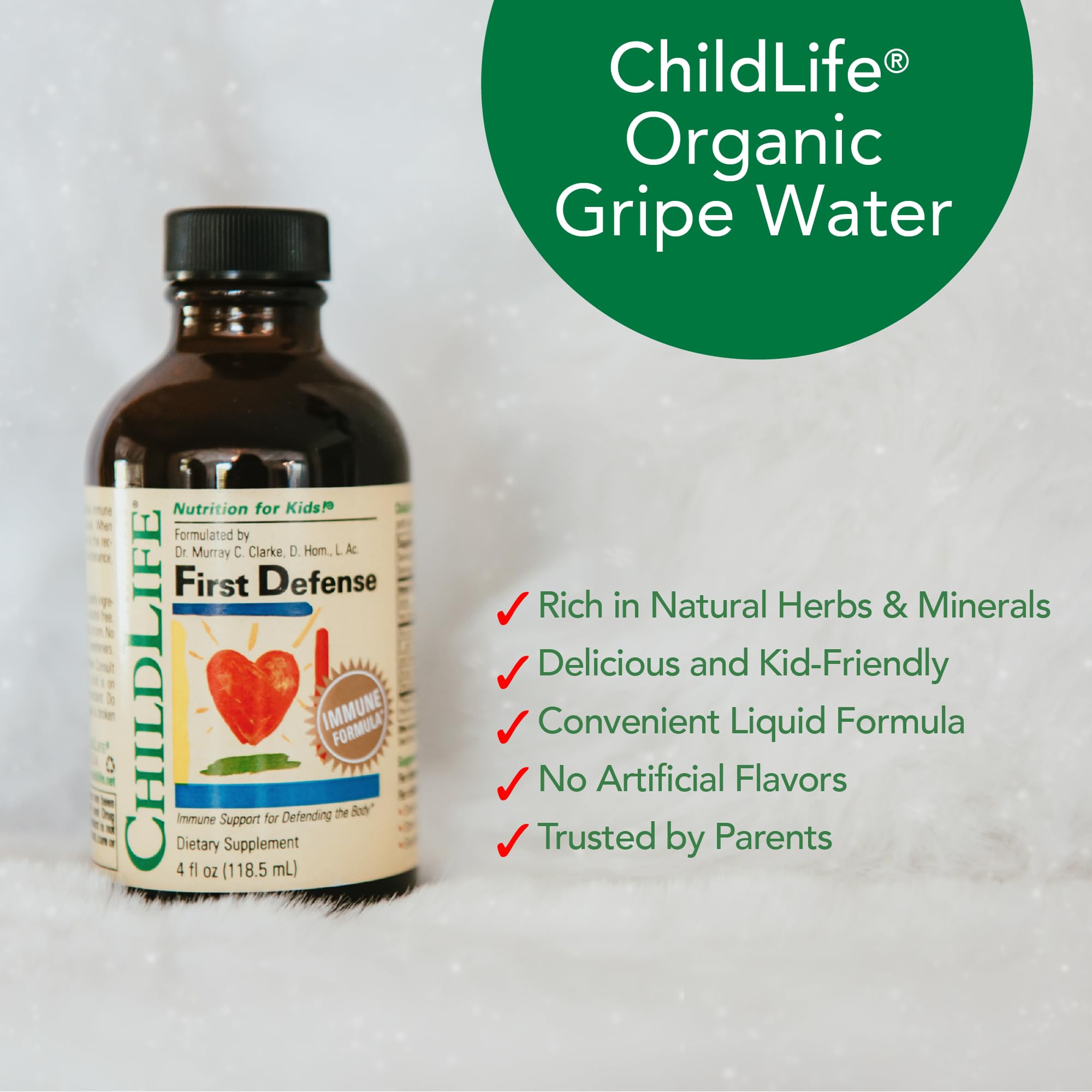 CHILDLIFE ESSENTIALS First Defense, dosificación con cucharita: fácil para bebés y niños.
