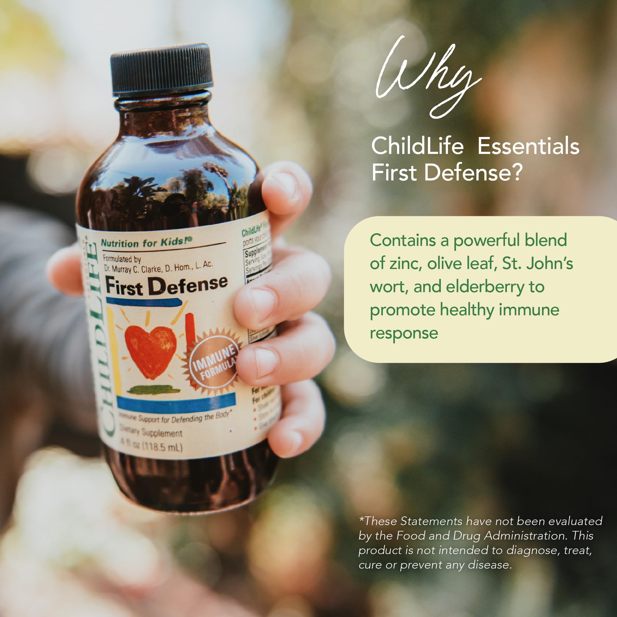 CHILDLIFE ESSENTIALS First Defense, extracto de oliva: apoyo natural a la defensa.