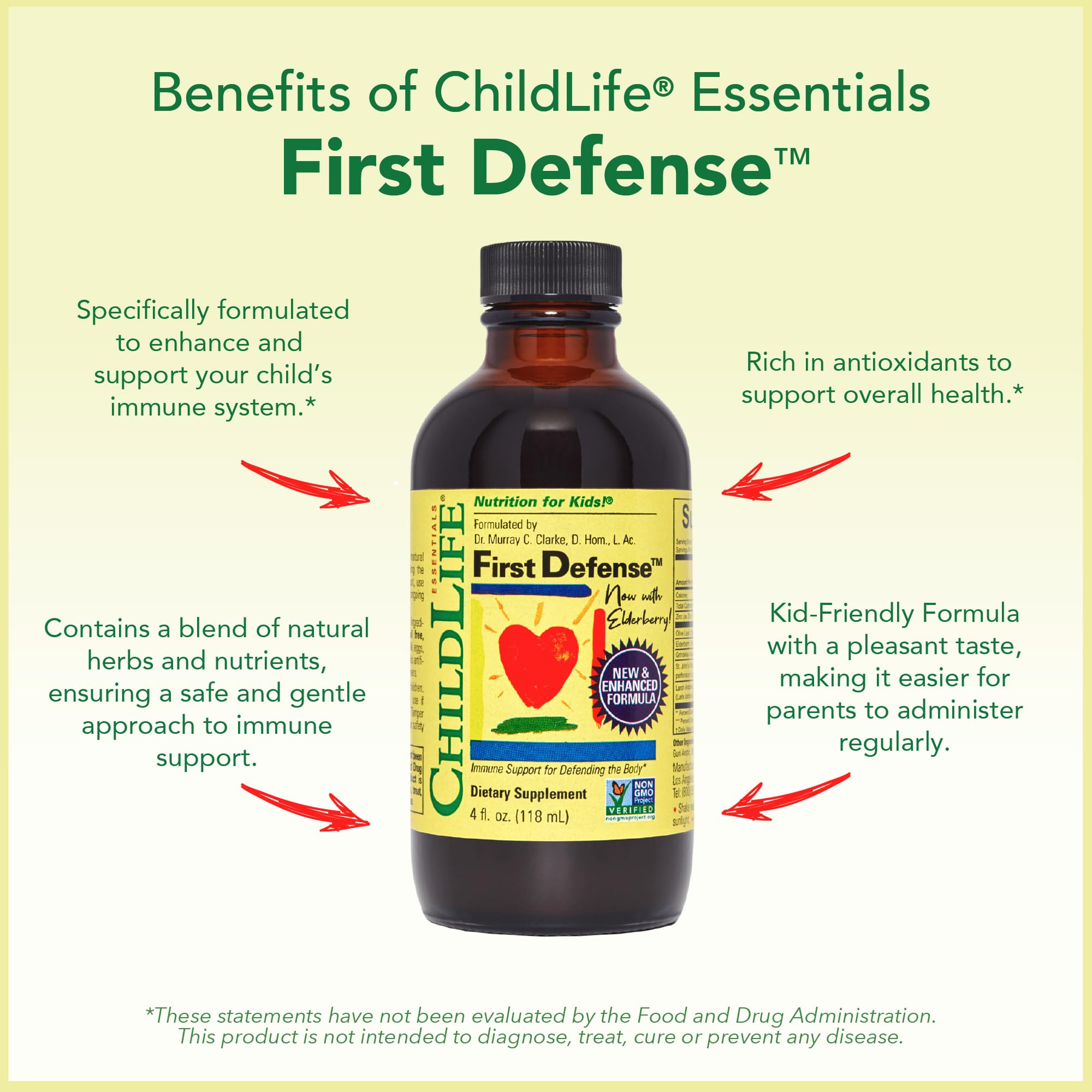 CHILDLIFE ESSENTIALS First Defense, sin gluten: fórmula apta para dietas sensibles.