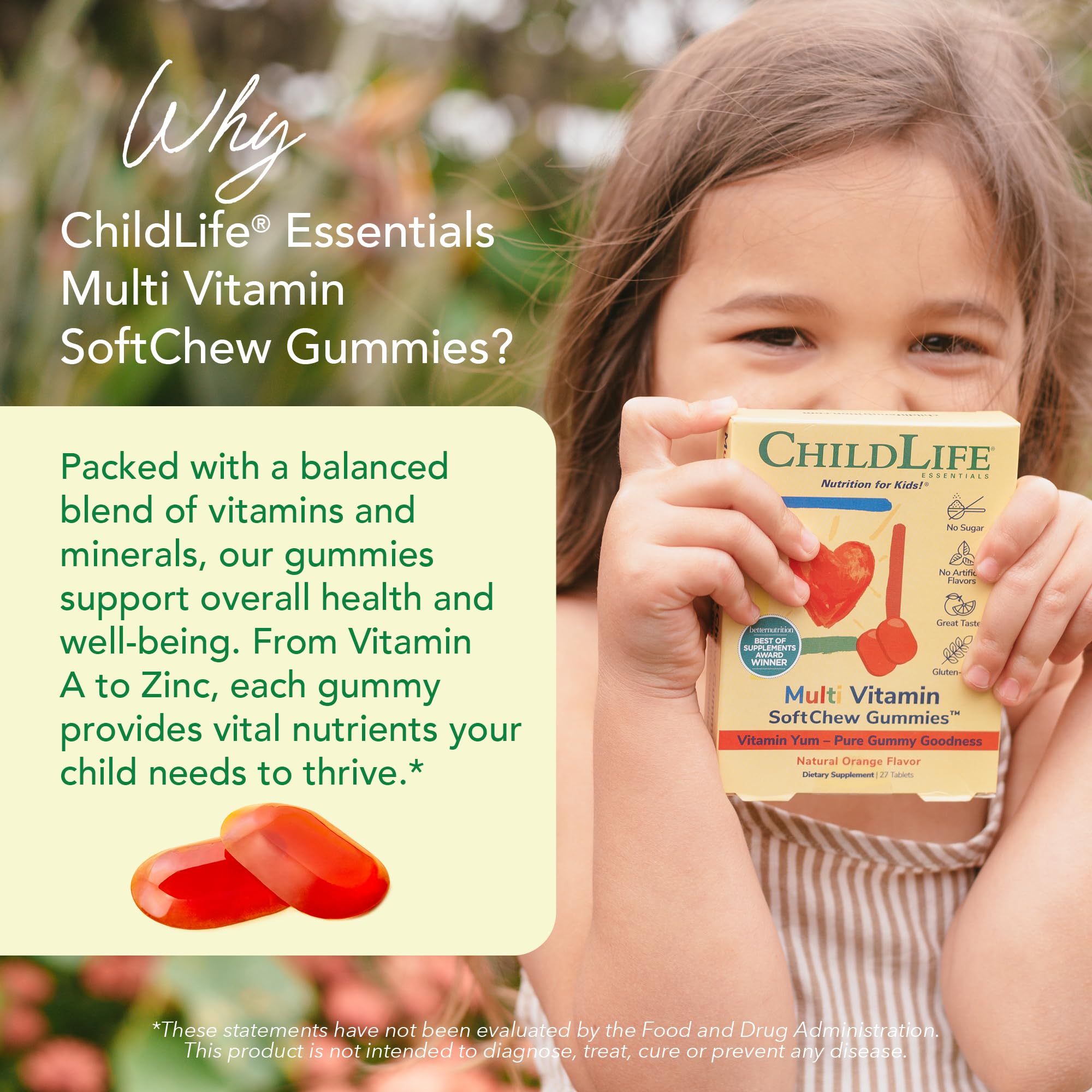 CHILDLIFE ESSENTIALS: gomitas de textura suave, masticables para niños.