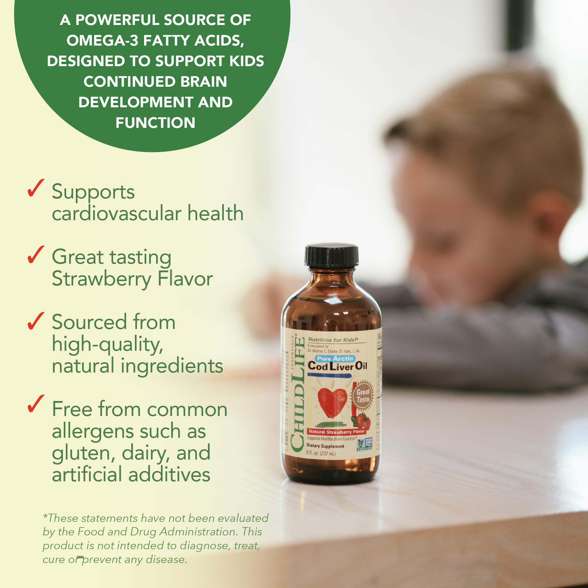 Sabor fresa agradable para niños.