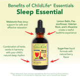 CHILDLIFE ESSENTIALS Sleep Essential dosis recomendada por edad para facilitar uso.