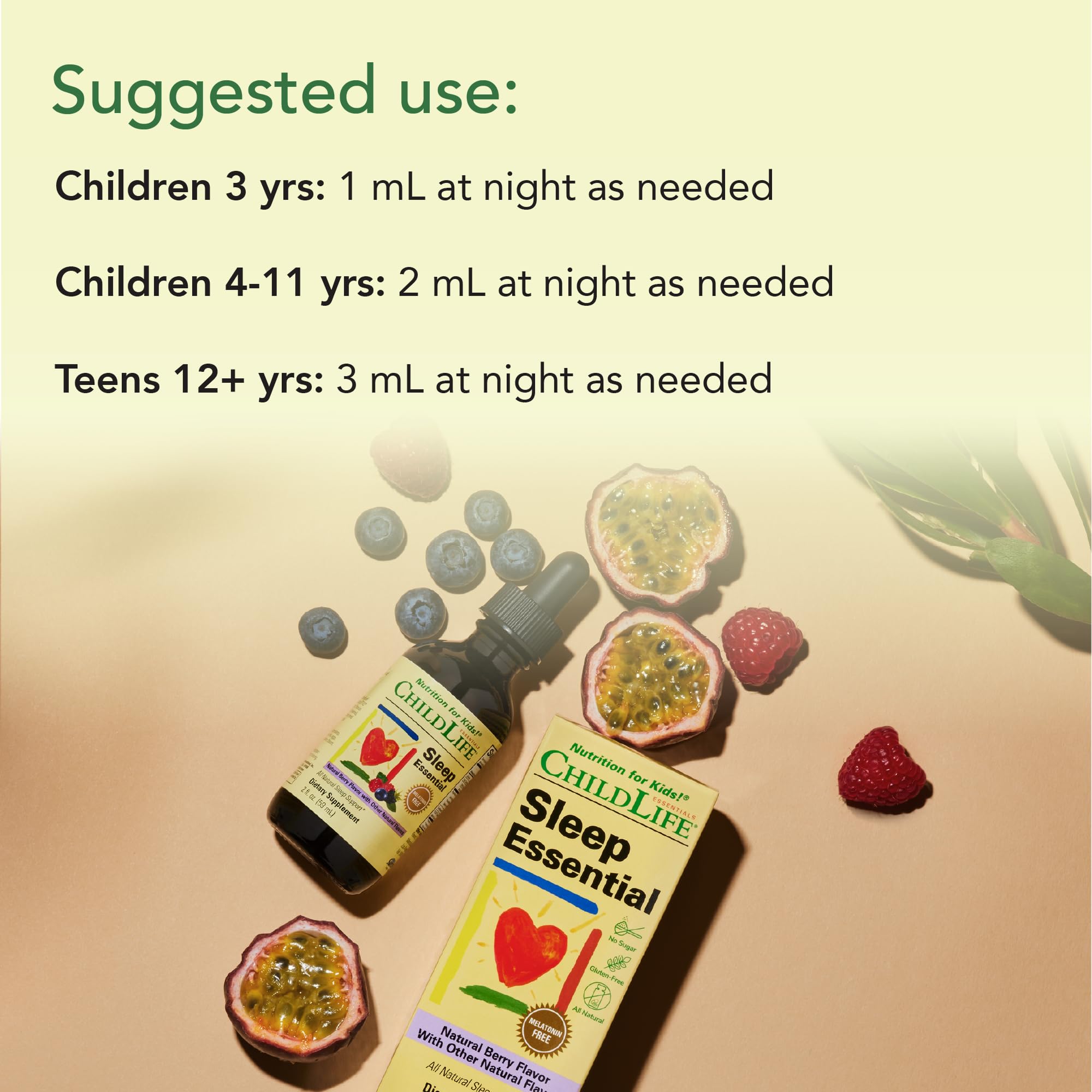 CHILDLIFE ESSENTIALS Sleep Essential envase de 2 onzas, ideal para llevar.