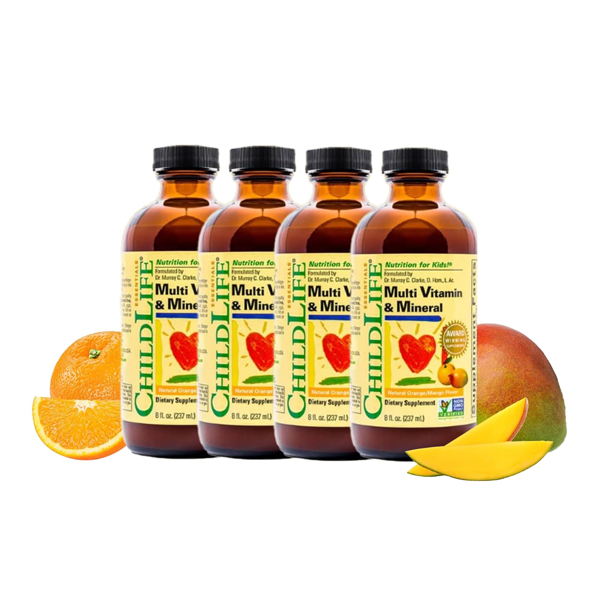 CHILDLIFE ESSENTIALS botella multivitamínico infantil, apoyo nutricional diario.