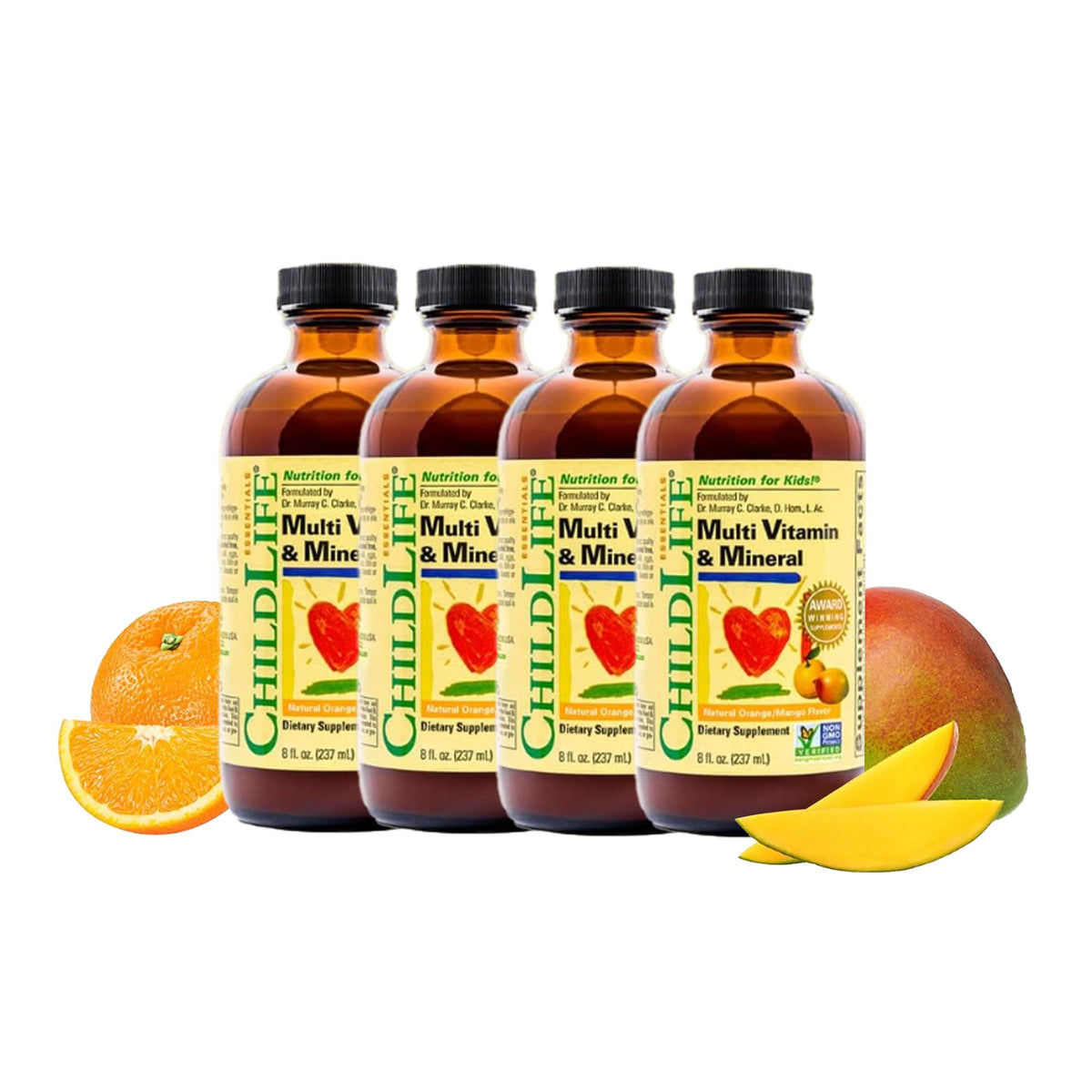 CHILDLIFE ESSENTIALS botella multivitamínico infantil, apoyo nutricional diario.
