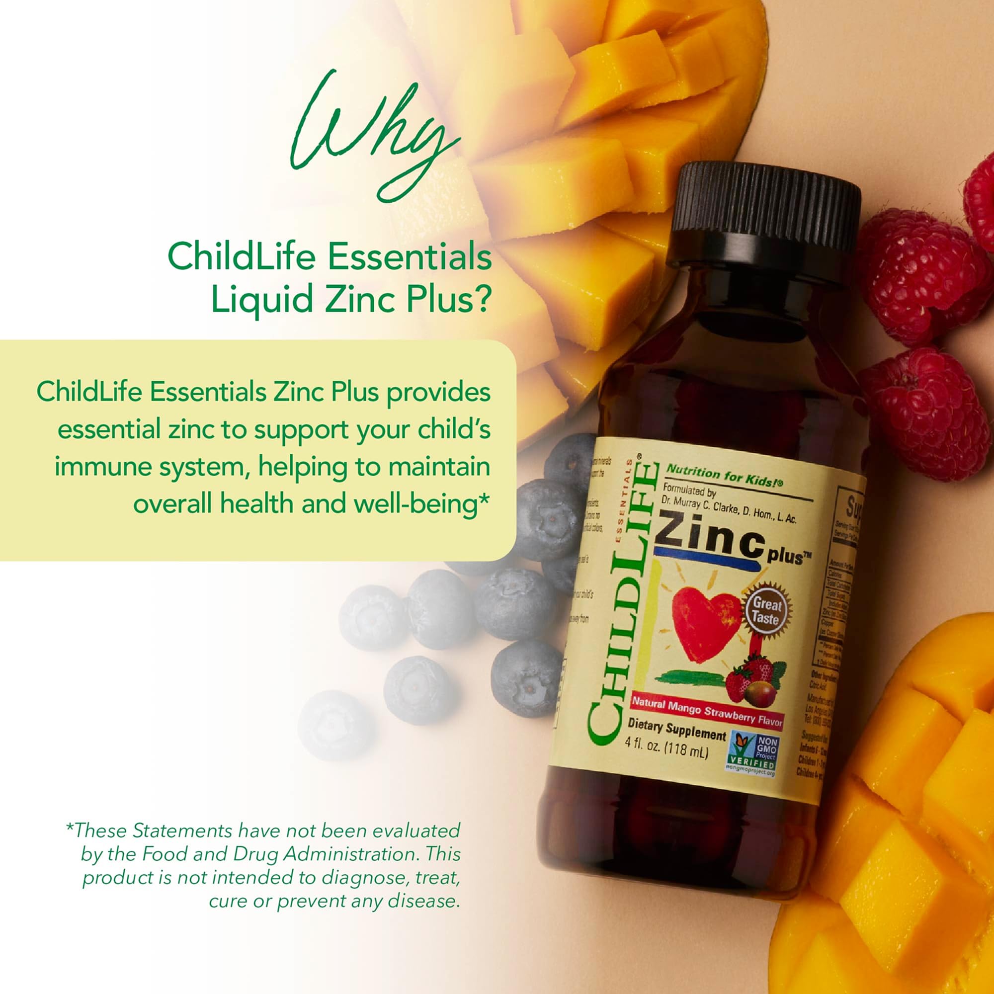 CHILDLIFE ESSENTIALS Zinc Plus gota-medicion: tomar dosis con precisión diaria.
