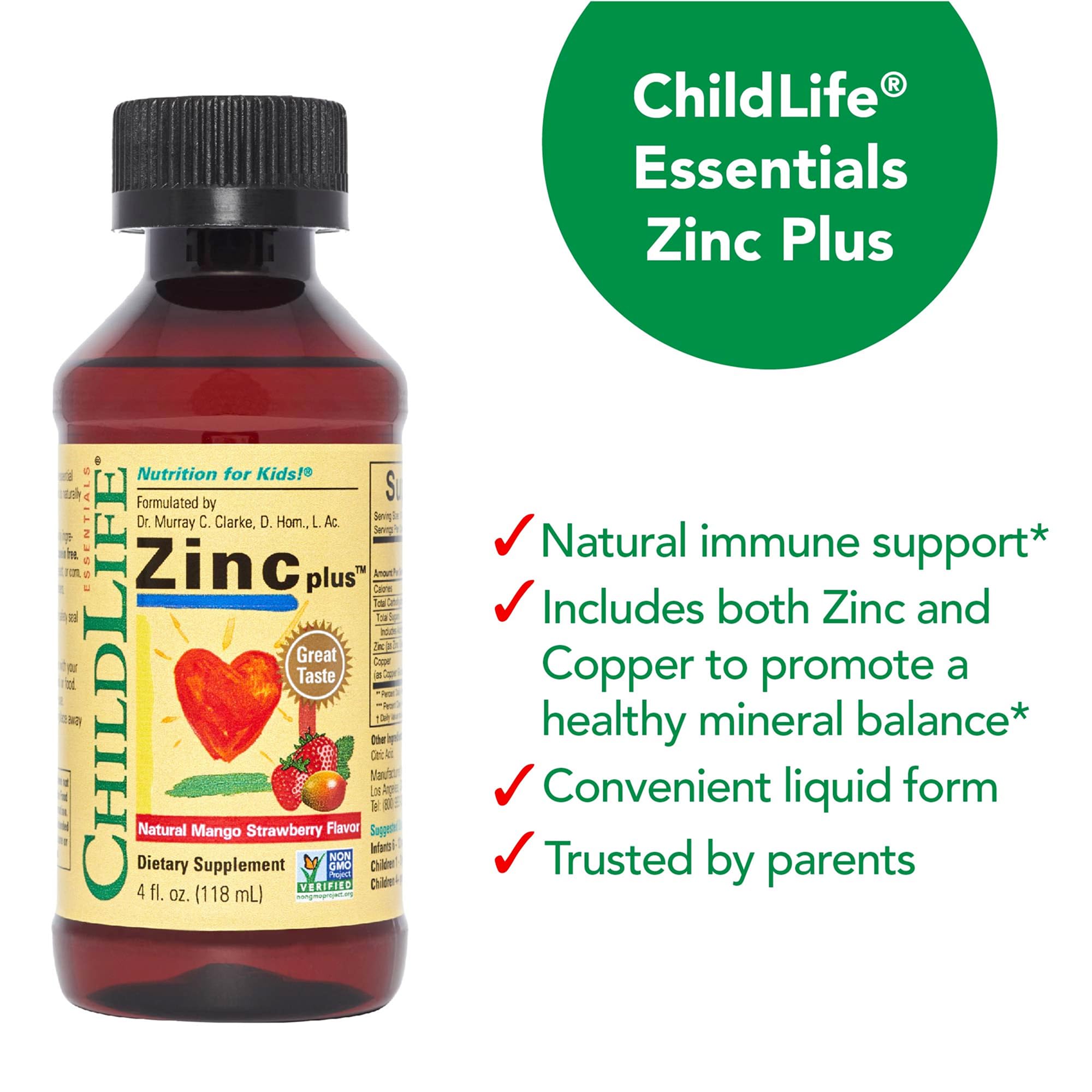 CHILDLIFE ESSENTIALS Zinc Plus nino-tomando: facilita una toma rápida y agradable.
