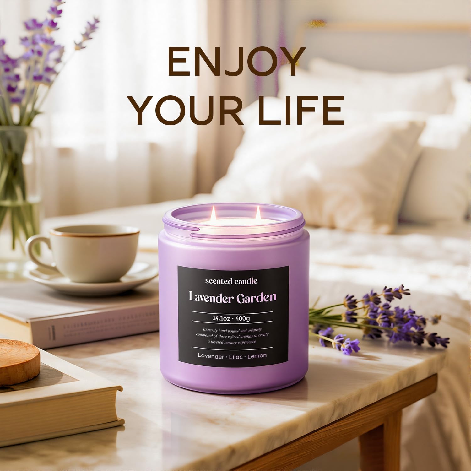 CHILLFLAME vela lavanda regalo ideal con nota dedicada
