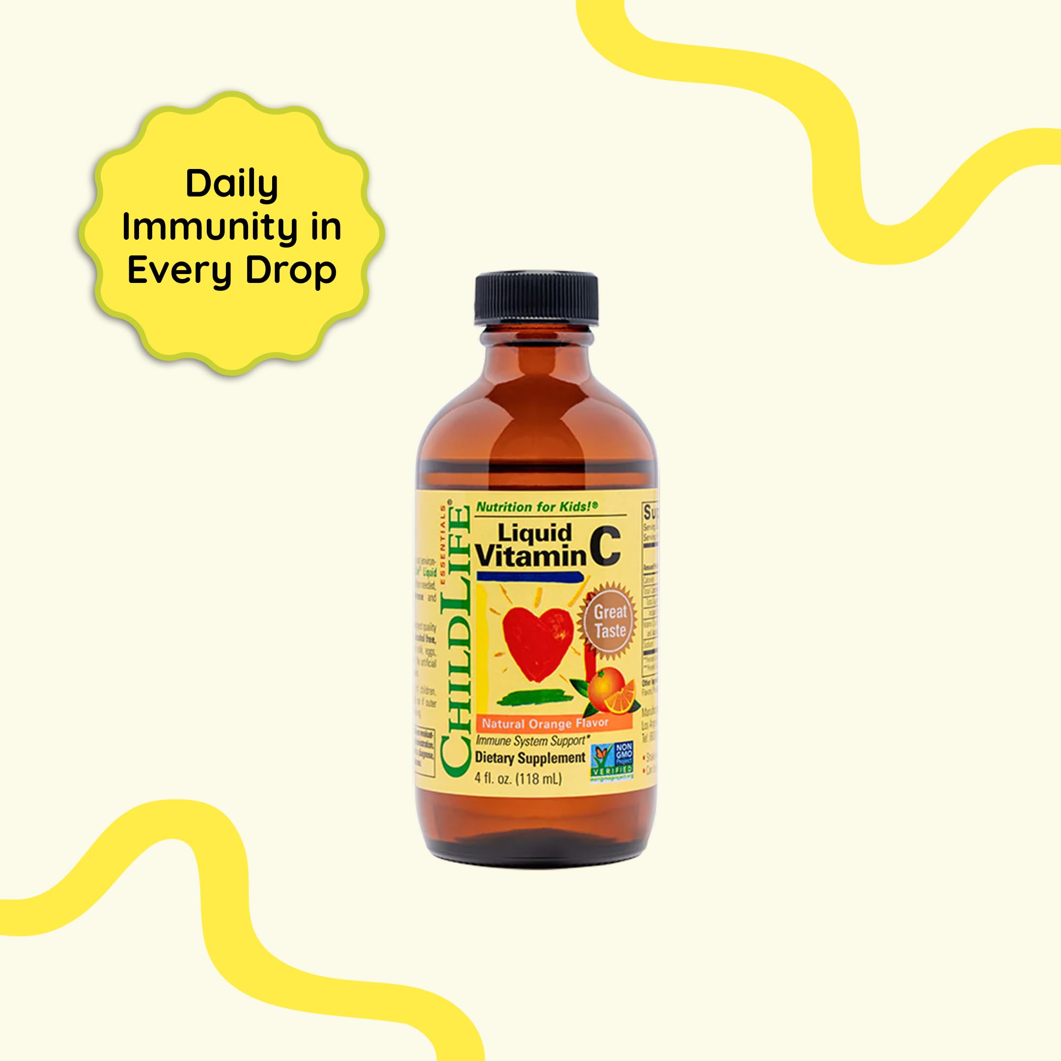 CHILDLIFE ESSENTIALS Vitamina C líquida para niños de 1 a 3 años, toma sencilla