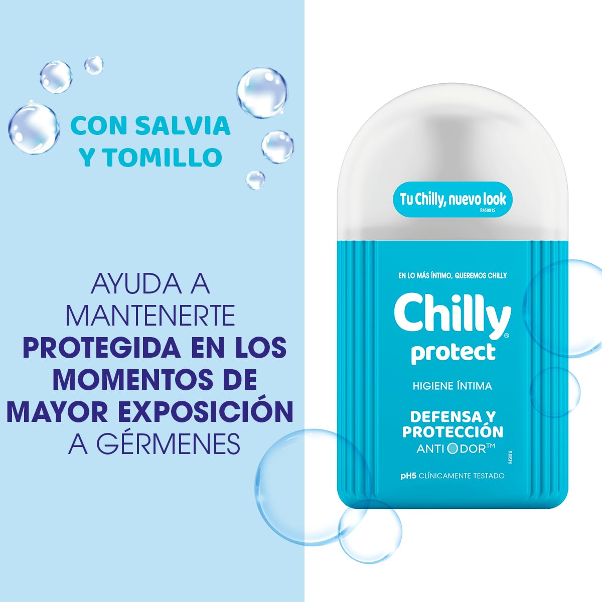Chilly Protect Gel Higiene Íntima detalle tapa, comodidad en cada aplicación.