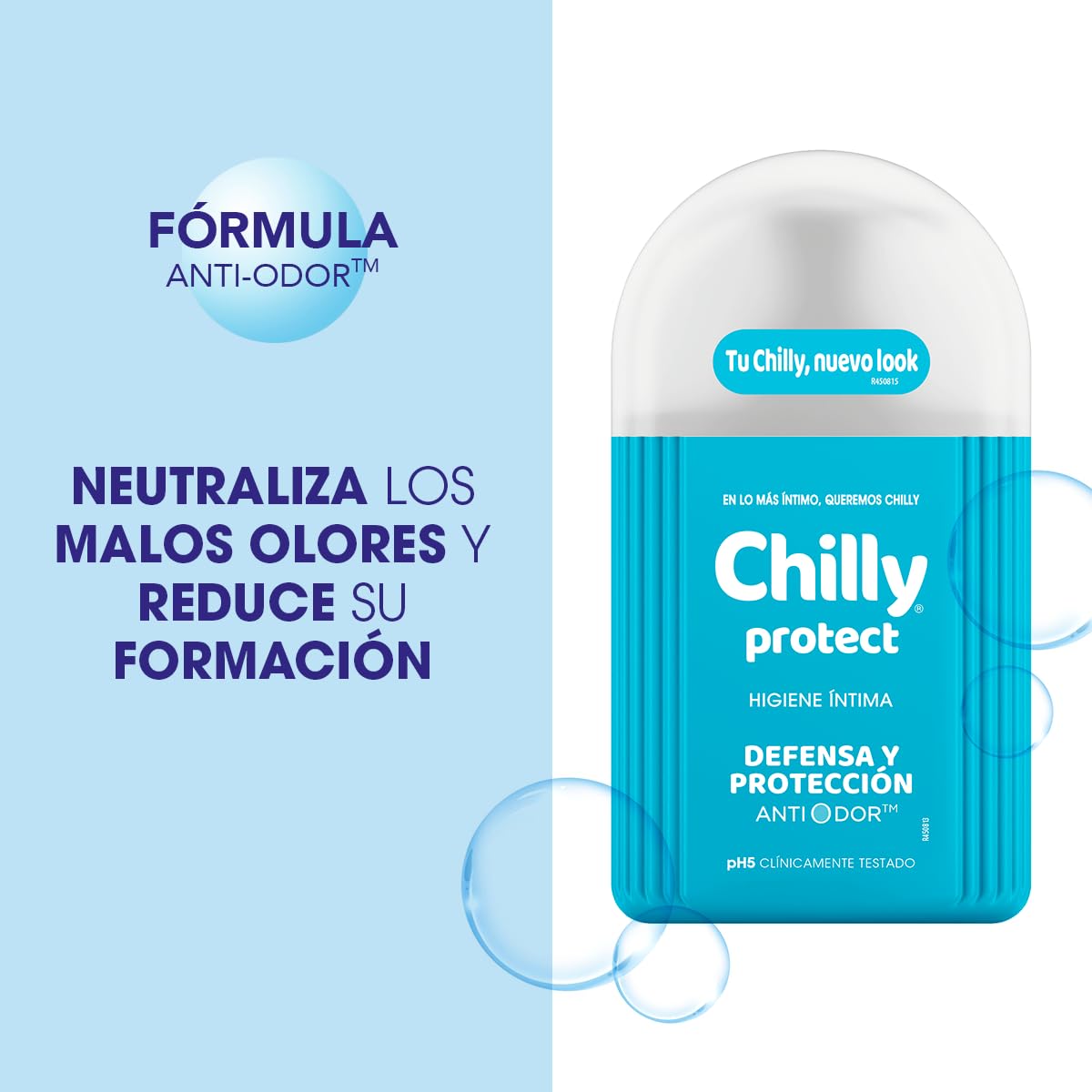 Chilly Protect Gel Higiene Íntima textura suave y espuma ligera.