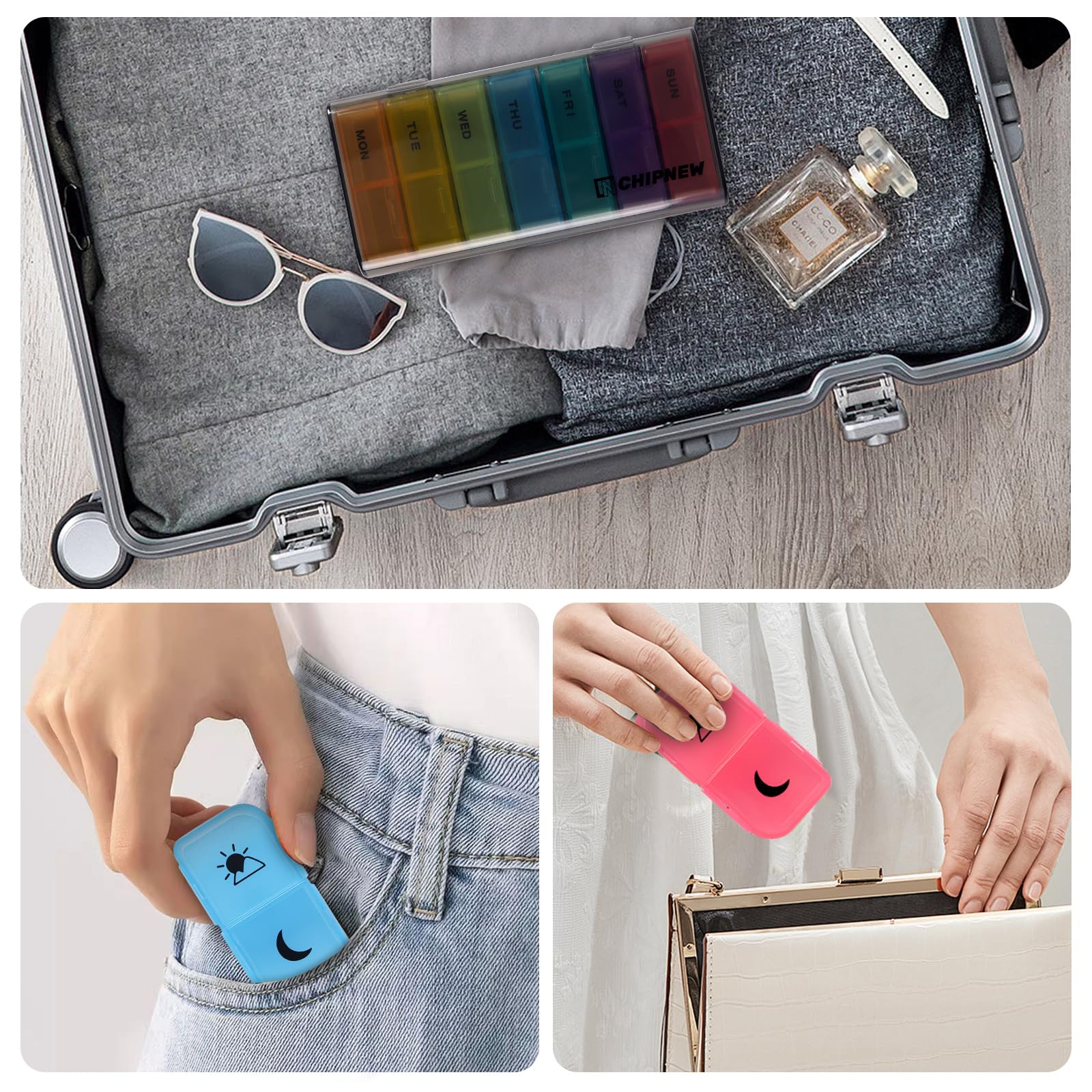 CHIPNEW opciones de color: transparencia, negro y semitransparente para distintas necesidades.