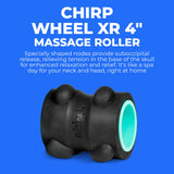 Chirp Wheel XR alivia dolor de cabeza con presión focal para relajación.